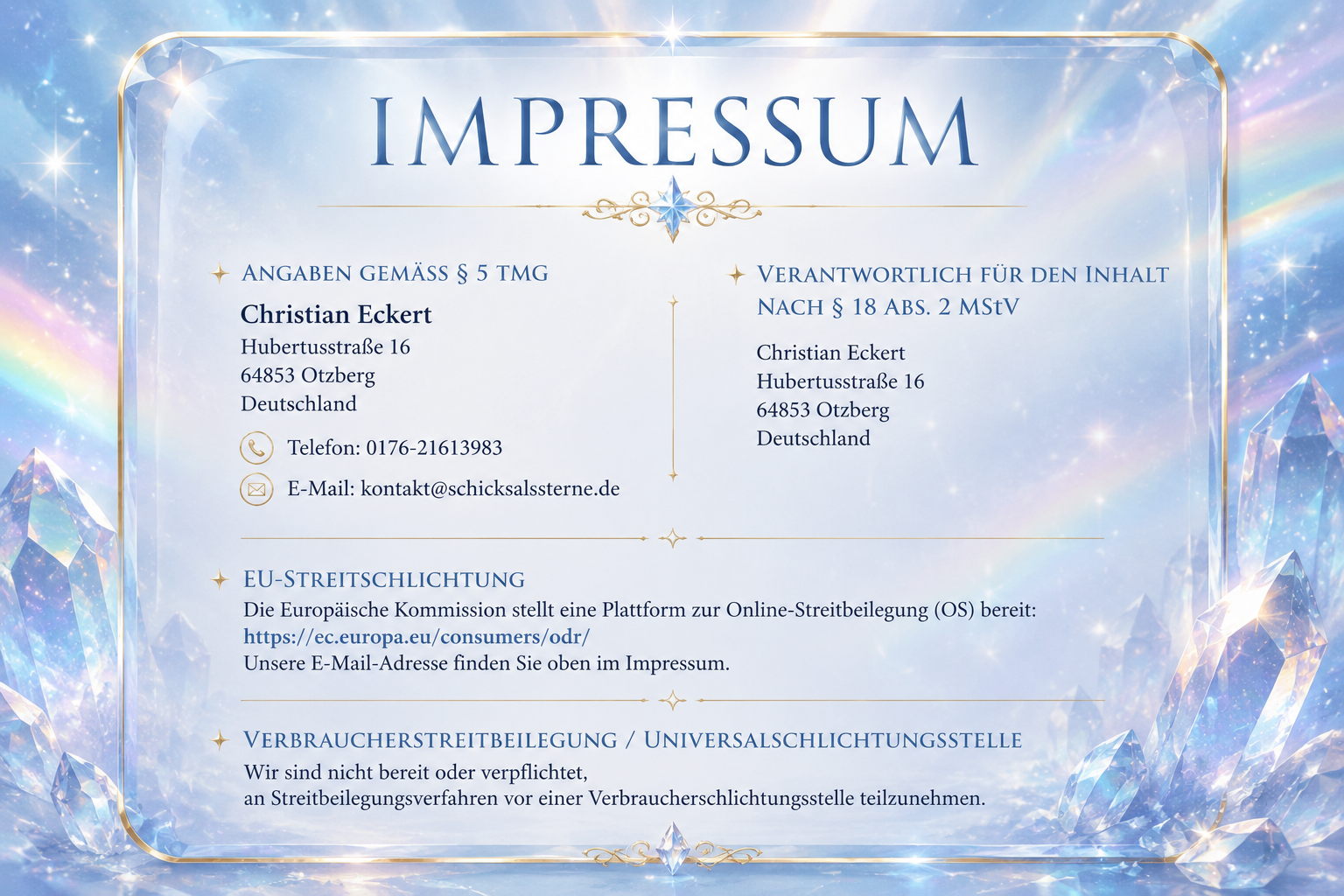 Impressum von Schicksalssterne